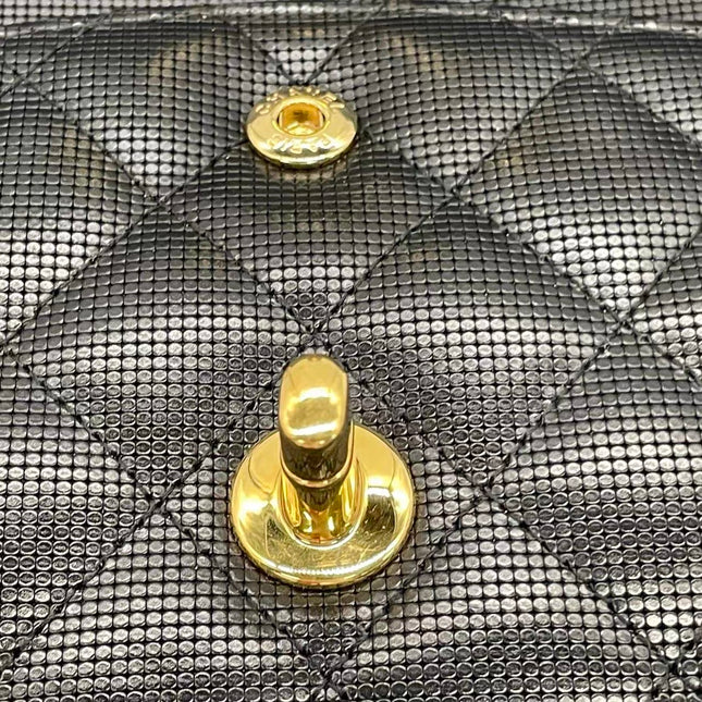 Chanel Classic Flap Medium 2016 Black Pixel Effect Calfskin Leather Gold Hardware