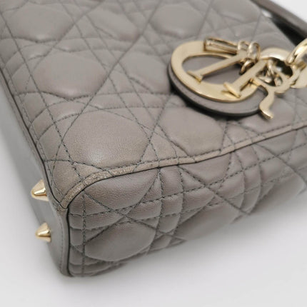 Lady Dior ABCdior 2017 Grey Cannage Lambskin Leather Handbag