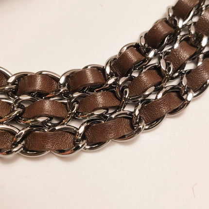 Chanel Fur Flap Bag Brown Grey Chincilla Bag Multi-Layer Chain