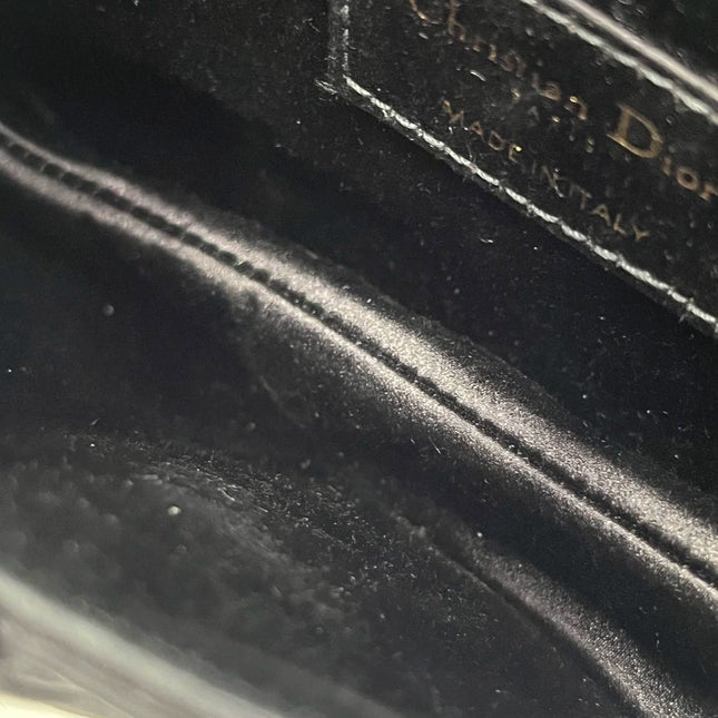 Dior Saddle Mini Silk Handbag Black with crystals