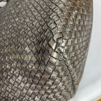 Bottega Veneta Cabat Large Intreccio Deerskin Leather Tote Bag Gold
