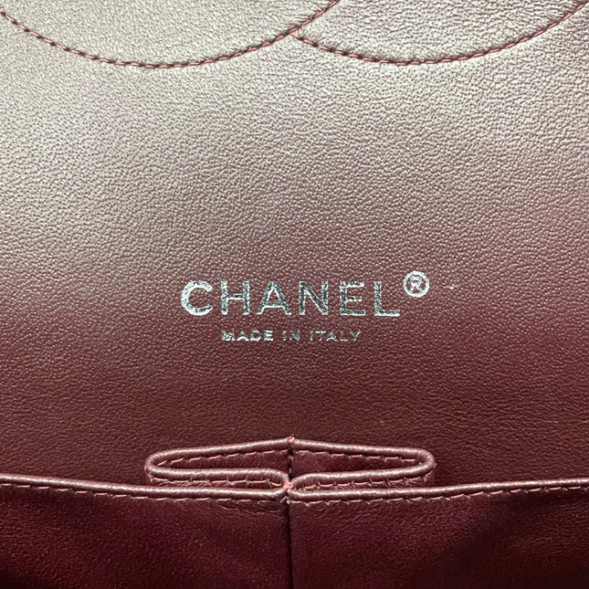Chanel Classic Flap Maxi Black Caviar Leather Double Flap Sliver Hardware 2011-12