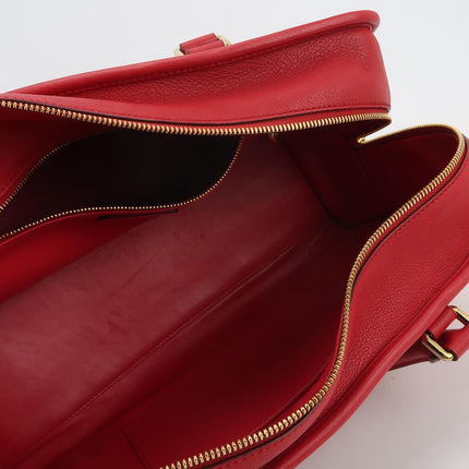 Loewe Amazona 36 Medium Red Leather Horse Lock Gold-tone Hardware