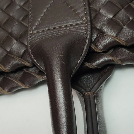 Bottega Veneta Cabat Tote Intreccio Leather Dark Chocolate Brown 45cm