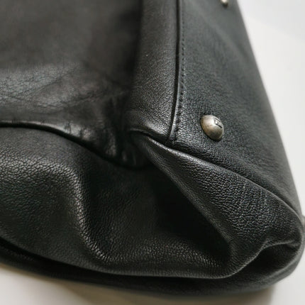 Fendi Peekaboo Large Black Calfskin Leather Glitter Beaded Zucca Interior