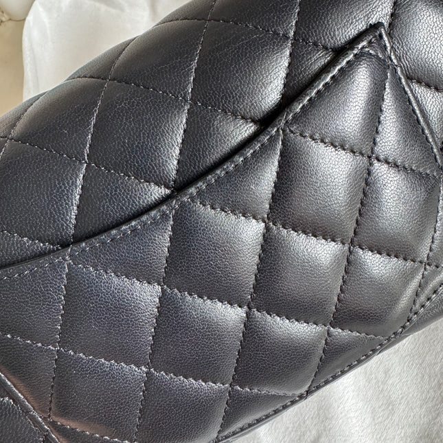 Chanel Classic Flap Mini Black Lambskin Silver Hardware