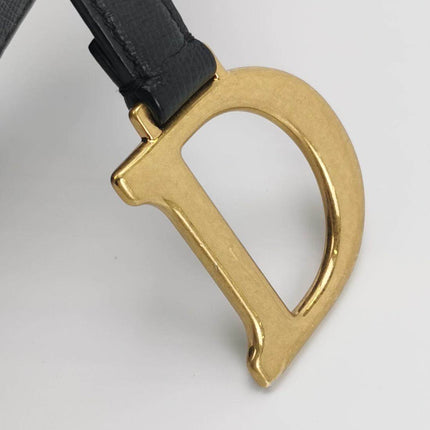 Sold Dior Saddle Black Medium Grained Leather Handbag