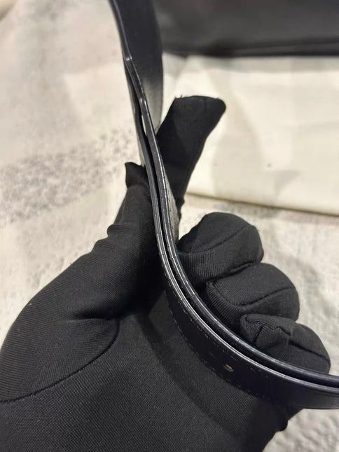 Loewe Puzzle Small Black Smooth Leather White Logo With Metal Feet 2016