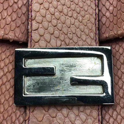 FENDI Baguette Vintage Purple Python-skin Leather Shoulder Bag