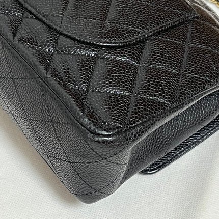 Chanel Classic Flap Medium Black Caviar Leather with 24k Gold Hardware, 2008