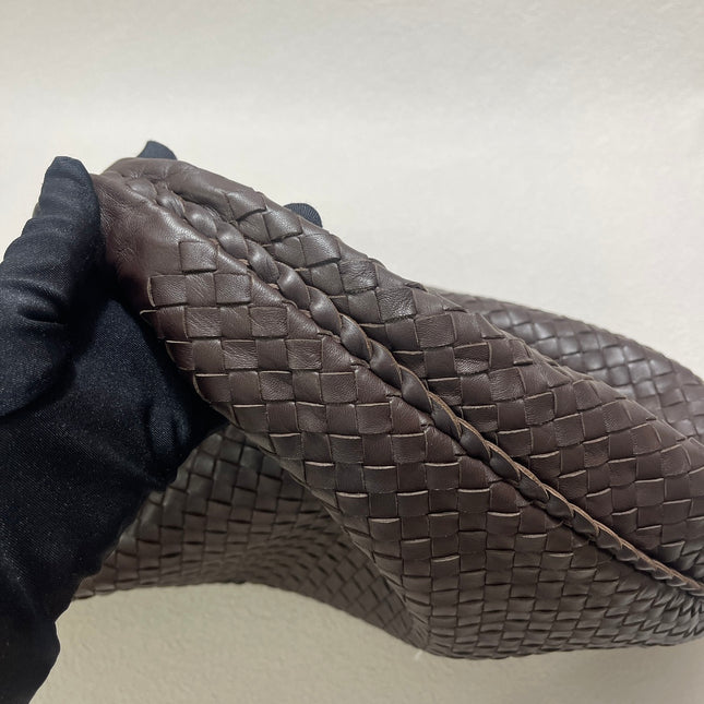 Bottega Veneta Hobo Bag Large Dark Chocolate Brown Lambskin leather 50cm