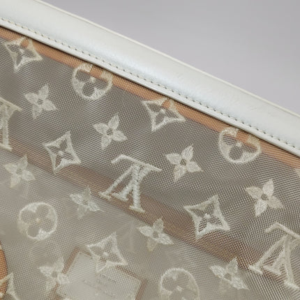 Louis Vuitton Lockit White Mesh Monogram and Leather Handbag