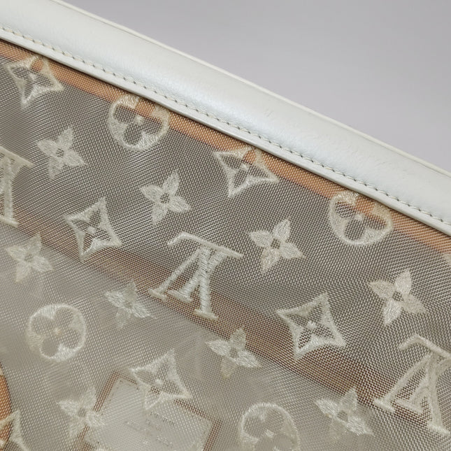 Louis Vuitton Lockit White Mesh Monogram and Leather Handbag