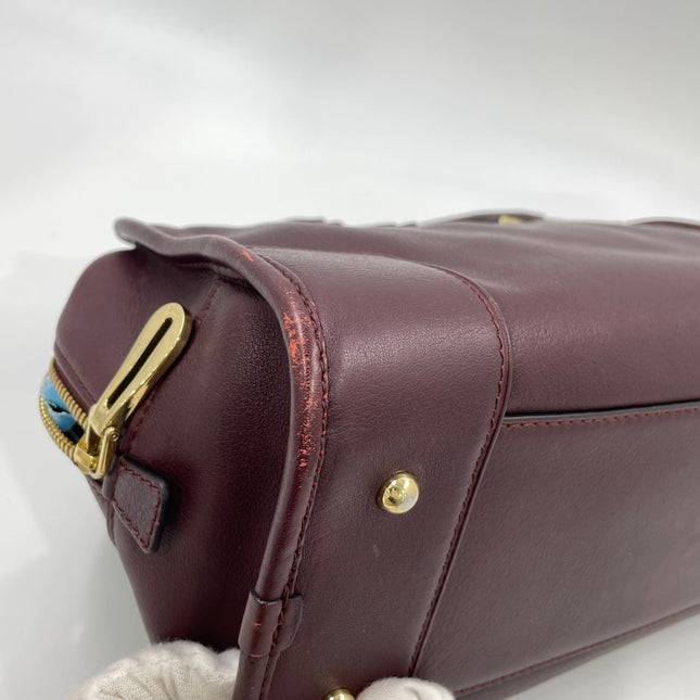 Loewe Amazona 28 in Burgundy Calfskin Leather and Gold-tone Hardware