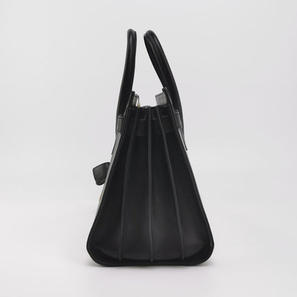 Saint Laurent Sac De Jour Small Black and White Striped Leather Handbag