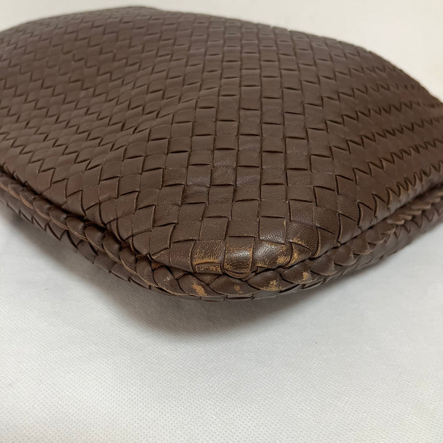 Bottega Veneta Veneta Hobo Intrecciato Chocolate Brown Medium Lambskin Leather 47cm