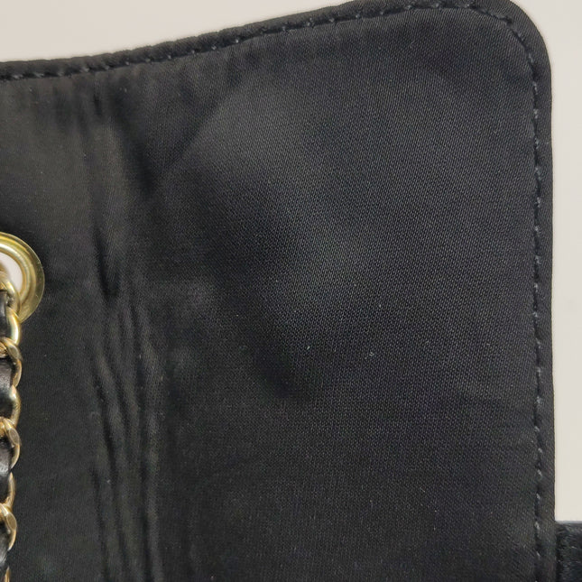Chanel Classic Flap Extra Mini Black Silk Satin Quilted Gold-tone Hardware