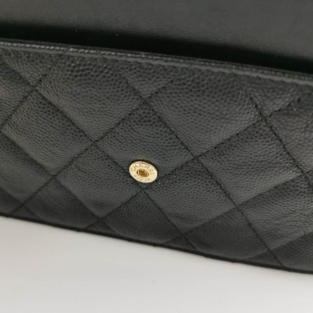 Sold Chanel Wallet on Chain Filigree Caviar Leather Black Gold-tone Hardware