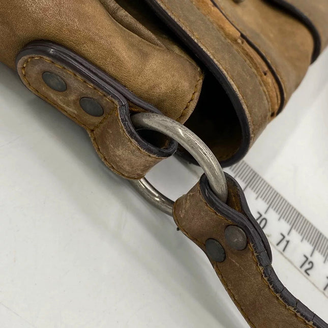 Dior Vintage Gaucho Mini Brown Leather Crossbody Bag 2006