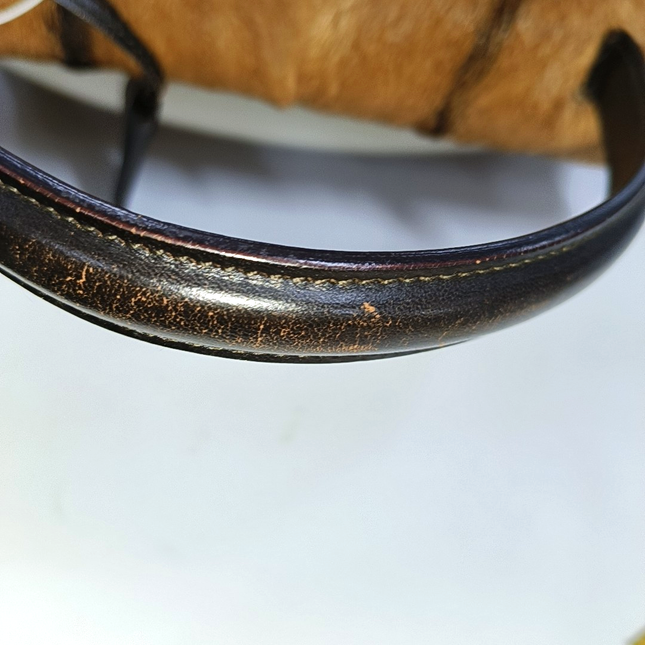 Sold Gucci Bamboo 1947 Top Handle Bag Leather Medium Brown Pony-style Calfskin Leather