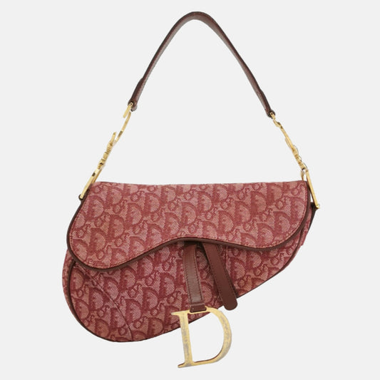 Dior Saddle Vintage Red Burgundy Oblique Shoulder bag-Luxbags