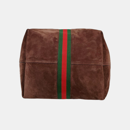 Gucci Jackie 1961 Medium Brown Suede Shoulder Tote Bag