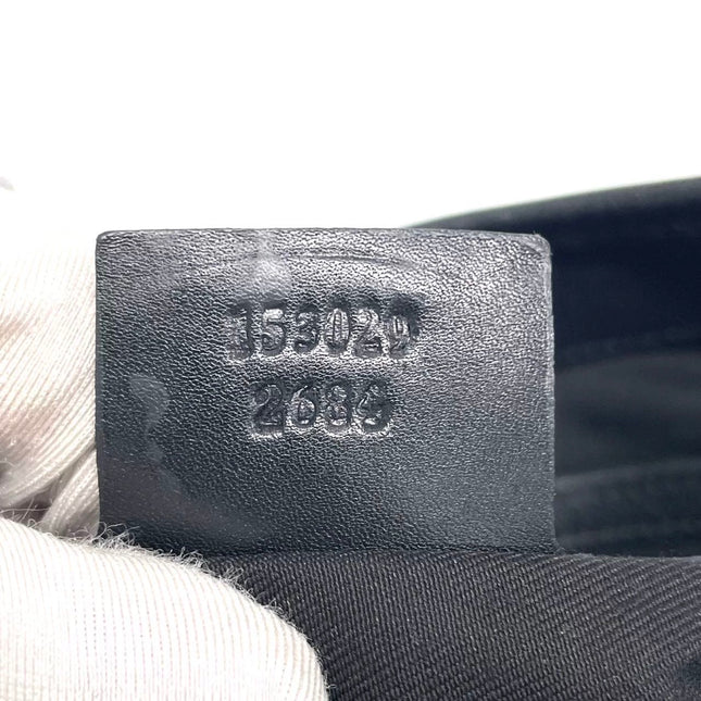 Gucci Jackie Vintage Large Black Suede Leather Ringlets Decoration