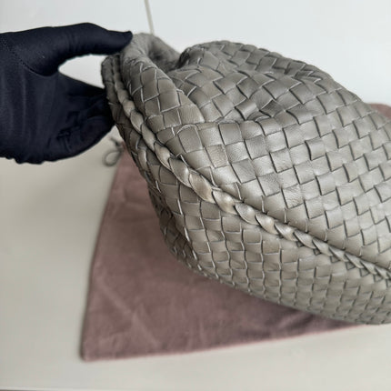Bottega Veneta Belly Hobo Intrecciato Grey Leather Medium 40cm