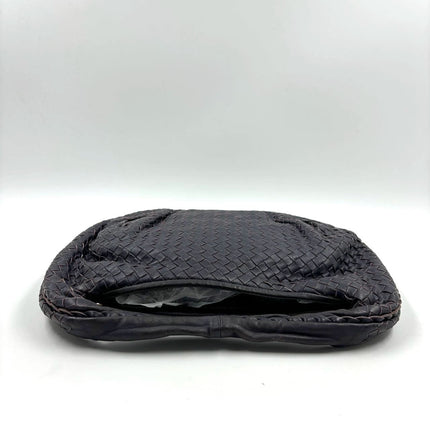 Bottega Veneta Belly Hobo Intrecciato Leather Navy Purple Inside 5077 Medium 40cm