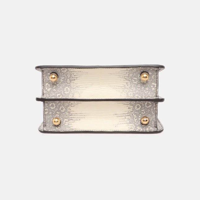 Sold Fendi Peekaboo ISeeU Petite White Lizard Leather Bag