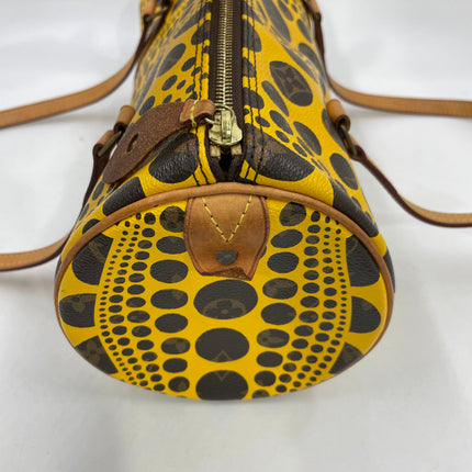 Sac à main Louis Vuitton x Kusama Papillon 28 à pois jaunes