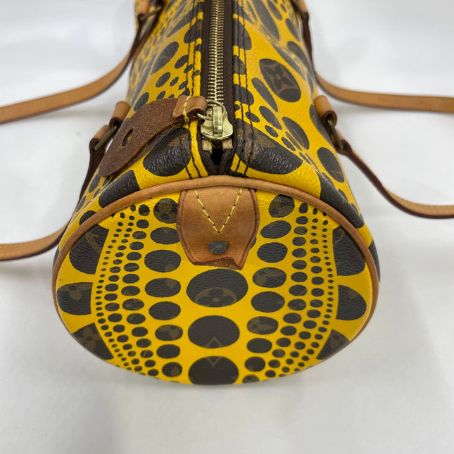Louis Vuitton x Kusama Papillon 28 Yellow Polka Dots Handbag