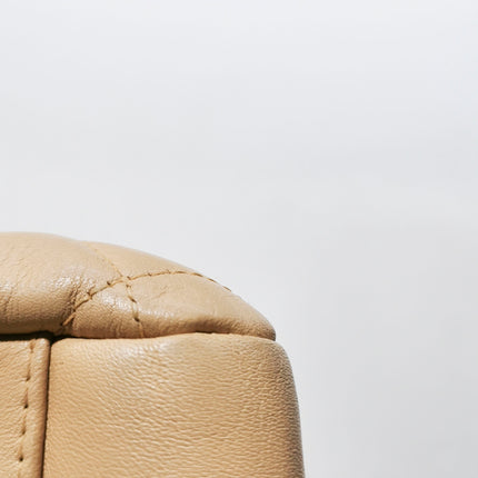 Chanel Cambon Flap Maxi Beige Calfskin Leather Double Strap Shoulder Bag
