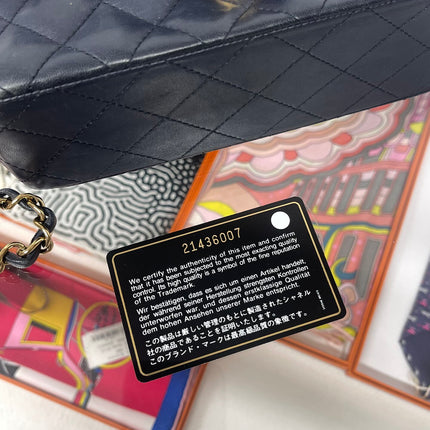 Chanel Classic Flap Rectangular Mini 2015 Navy Lambskin Gold Hardware