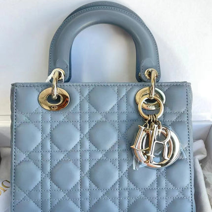 Sold Lady Dior Small My Abcdior Pale Blue Lambskin Cannage Leather