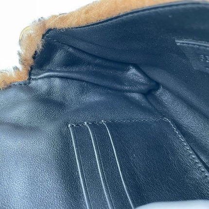Fendi Baguette Mini Shearling Vitello Dolce Marco FF 1974 Tobacco Black Brown Zucca