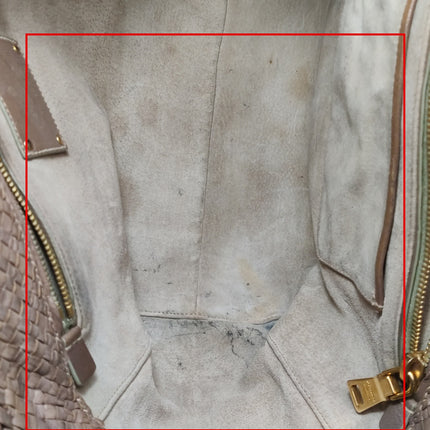 Sac de courses cabas Prada Madras en cuir tressé marron à poignée supérieure