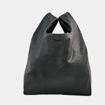 Louis Vuitton Atlantis Large Black Monogram Leather Bucket Bag with Pouch