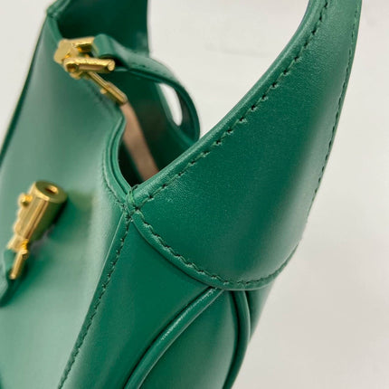 Sold Gucci Jackie 1961 Mini Handbag in Green Leather with Adjustable Strap