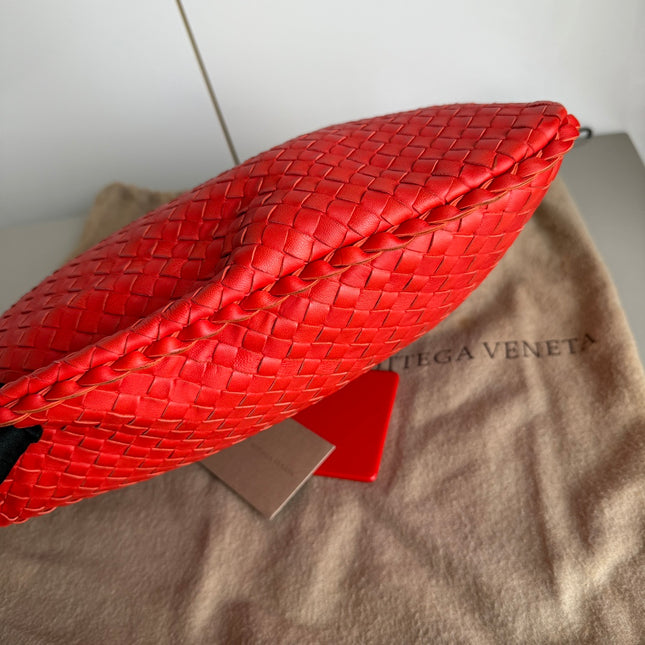 Bottega Veneta Hobo Bag leather Bright Red Medium 40cm