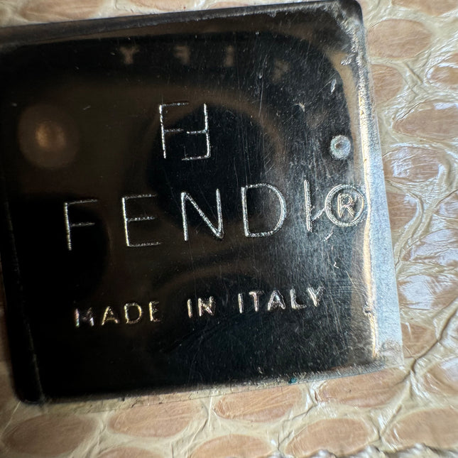 Fendi Baguette Vintage Rare Collectible Gold Sequins and Python leather