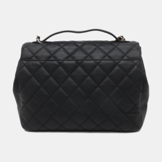 Chanel Business Affinity Large Black Caviar Leather Top Handle Crossbody Bag