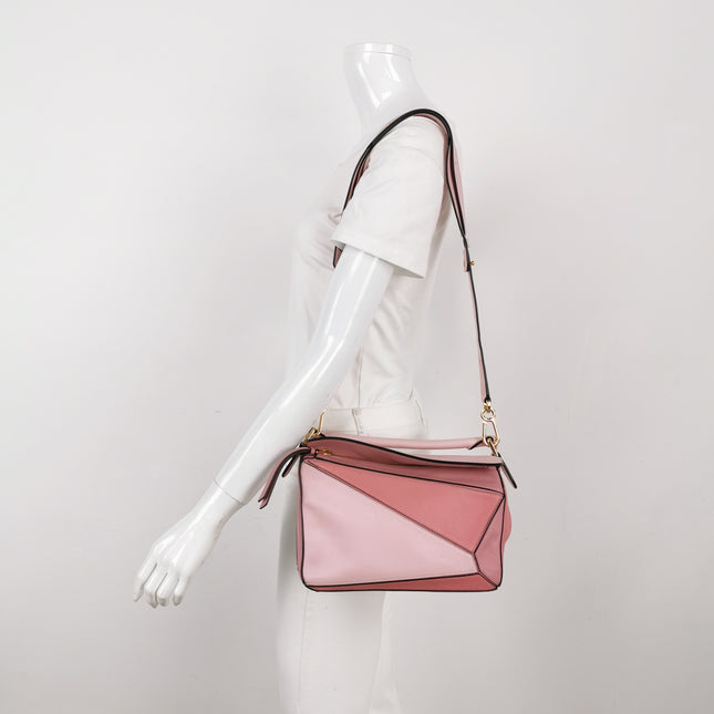 Loewe Puzzle Small Tricolor Pink Crossbody Bag