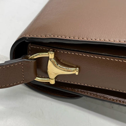 Gucci 1955 Horsebit Shoulder Bag Caramel Brown Small Leather