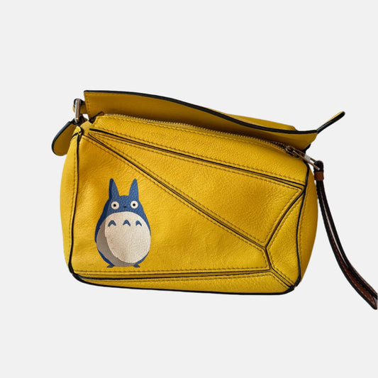 Loewe x Totoro Studio Ghibli Collection Puzzle Mini Yellow-Luxbags