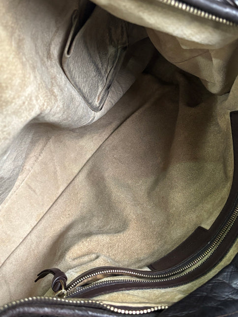 Bottega Veneta Veneta Hobo Dark Chocolate Brown Intreciatto Leather Bag Large 47cm