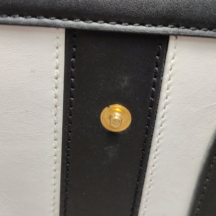 Saint Laurent Sac De Jour Small Black and White Striped Leather Handbag