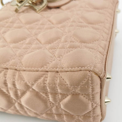 Sold Lady Dior Small My AbcDior 2019 Beige Silk Handbag Crystal Charms