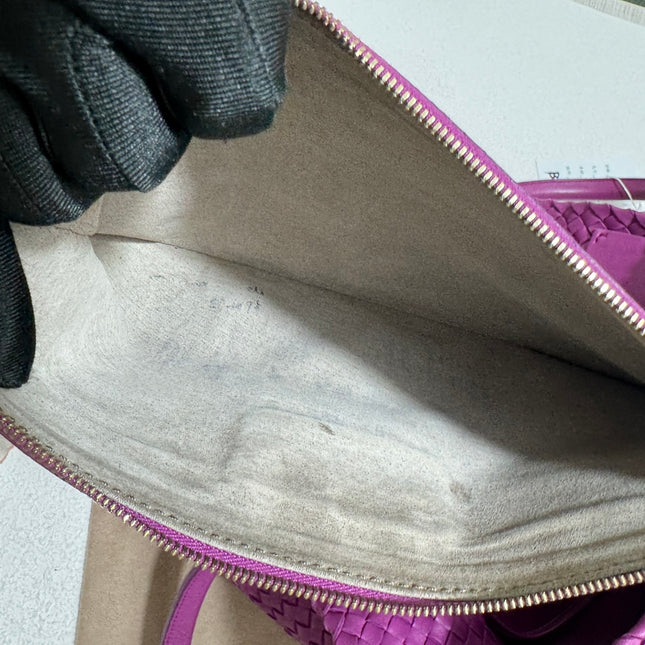 Bottega Veneta Cabat Large Intreccio Leather Tote Bag Purple with Pouch 42cm