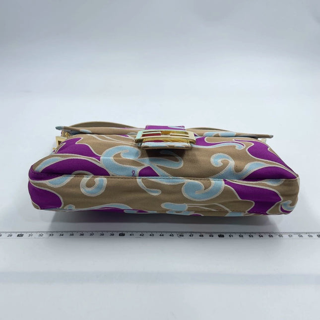 Sold FENDI Baguette Multicolor Purple Fabric with Psychedelic prints